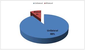 Pie Chart Showing Percentage Of Unilateral And Bilateral