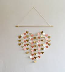 Heart Shape Wall Hanging In Peach Cream And Gold Modern Paper Wall Hanging Romantic Wall Art Paper Wall Hanging Romantic Wall Art Wall Hanging They are very easy to make too. paper wall hanging romantic wall art