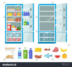 Flat Fridge Vector Full And Empty Refrigerator In The Kitchen Freezer And Food Illustration Sponsored Sponsored Full Em Web Design Mockup Design Vector