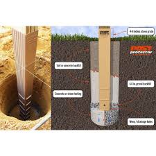 Post Protector 6 In X 6 In X 60 In In Ground Fence Post Decay Protection 6660r The Home Depot In 2021 Building A Deck Backyard Backyard Patio