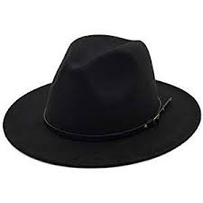 Lanzom Womens Classic Wide Brim Floppy Panama Hat Belt Buckle Wool Fedora Hat One Size Black At Amazon Belts For Women Women S Belt Buckles Wool Fedora Hat