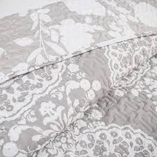 Maybe you would like to learn more about one of these? Buy Driftaway 3 Piece Samantha Reversible Quilt Set Bedspreads Coverlet Floral Medallion Pattern Cover Prewashed Light Gray And White King Online In Germany B0896wh6th