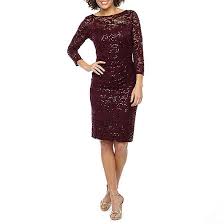 Blu Sage 3 4 Sleeve Sequin Lace Sheath Dress Jcpenney Lace Sheath Dress Sheath Dress Fall Dresses