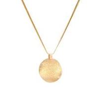 Gold Color PVD Plated Stainless Steel Material with Laser Craft Round  Circle Pendant Thin Necklace for Men and Women