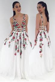 Princess White Long Prom Dress With Floral Embroidery White Prom Dress Long Formal Dresses Long Formal Dresses