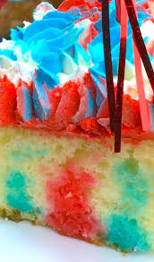 Closeout a hot holiday outback or by the pool or grill with a nice, cool jello dessert. Red White And Blue Poke Cake The Soccer Mom Blog