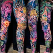 From the tattoo of the protagonist, goku, to other characters like vegeta, gohan, krillin or piccolo, all of them represent the essence of the show! Scale And Bright The New School Tattoo By Derek Turcotte Inkppl Z Tattoo Dragon Ball Tattoo Sleeve Tattoos