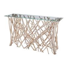 Teak Driftwood Console Table Teak Root Console Traditional Console Tables Dimond Home