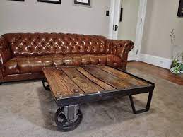 Vintage coffee tables for living room. Industrial Cart Coffee Table Crafted Underground