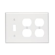 Leviton White 3 Gang 1 Toggle 2 Duplex Wall Plate 1 Pack 88047 The Home Depot