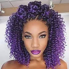 Black hair with purple highlights source purple color on black hair is a gorgeous yet subtle addition of color,. Amazon Com Ivy Hair Bob Hairstyle Afro Kinky Curly Synthetic Wigs For Women 2 Tone Black Ombre Purple Hair Wig With Dark Roots Cosplay Short Hairstyle Wig Beauty