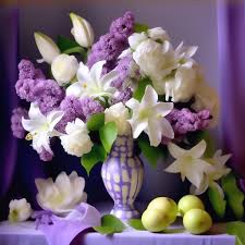 Сирень,розы,белые лилии» — картинка создана в Шедевруме