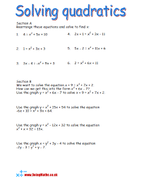 D e om4adteu bw1i 6t nhr sipn bfhi 1n miutye1 ia vlcgqe sb tr8a i c2e. Quadratic Equations Free Worksheets Powerpoints And Other Resources For Gcse Doingmaths Free Maths Worksheets