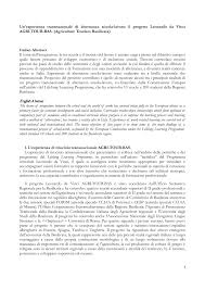 Pdf Un Esperienza Transnazionale Di Alternanza Scuola Lavoro Il Progetto Leonardo Da Vinci Agri Tour Bas Agriculture Tourism Basilicata