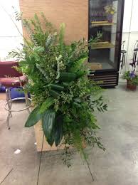 Mixed Greenery Easel Funeral Flowers Funeral Flower Arrangements Funeral Floral