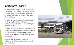 The companies are ranked on the basis of their event participation and their popularity in the industry. Millen Trading Sdn Bhd