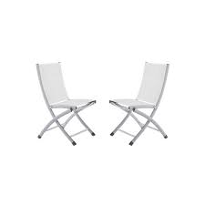 Shop patio chairs and a variety of outdoors products online at lowes.com. Vivere Bachelor Aluminum Folding Sling Chair White 2 Pack Lowe S Canada