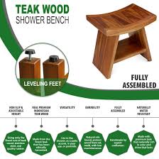 The seats come in different sizes, designs and materials that can be matched to the bathroom décor, and many models are foldable to save space. Teak Wood Shower Bench 18 Waterproof Teak Shower Bench