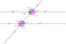 When the two lines are parallel the alternate exterior angles are found to be equal. Alternate Exterior Angles Geogebra