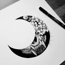 Form Skull Crescent Zoe Maxwell Ink 12 2017 Cresent Moon Tattoo Wolf Girl Tattoos Moon Chest Tattoo