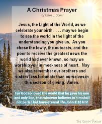 A short dinner blessing, thanksgiving prayer and saying grace are all different names for prayers expressing gratitude for the food that we eat which can be said before, or after a meal on a daily basis. The Shady Porch Faith Comes By Hearing 14 Christmas Prayer Christmas Poems Prayers