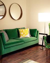 I M Not A Big Fan Of Color But I Kind Of Love This Green Velvet Couch And It S From Ikea Green Sofa Home Decor Sofa Decor