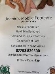 As a mobile foot care practitioner, my foot care treatment is structured to make you feel relaxed and your feet more comfortable. Jennies Mobile Foot Care Peterborough Home Facebook