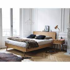 solid oak vintage 160 x 200 double bed portobello maisons du monde vintage bedside table furniture chic bedroom design