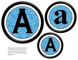 6 inch black blue glitter circle printable banner lett printable party com