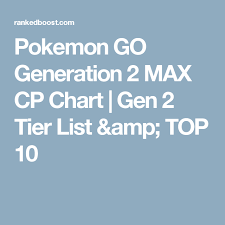 Pokemon Go Generation 2 Max Cp Chart Gen 2 Tier List Top