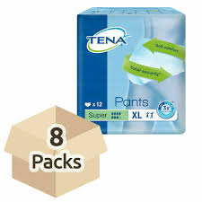 details about tena pants super extra large case 8 packs of 12 96 incontinence pants