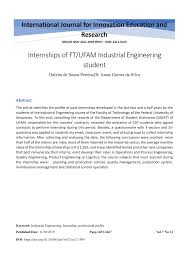 A career in the field of civil engineering to challenge myself to take creative projects and to help in. Pdf Internships Of Ft Ufam Industrial Engineering Student