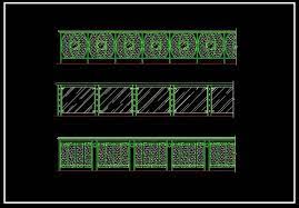 Equipment enclosures, trash enclosures, roof top screening and parking garages are just some of the applications where aluminum fixed louver fence systems can be utilized. Wrought Iron Railing Fence Design Cad Design Free Cad Blocks Drawings Details