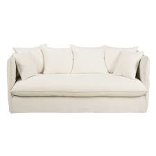 Avoid maisons du monde like the plague! 3 4 Sitzer Sofa Aus Weissem Gewaschenem Leinen Louvain Maisons Du Monde