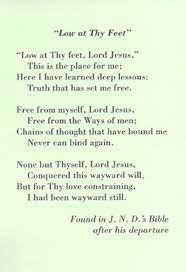 Grade 10 main idea ccss: Low At Thy Feet Poetry Leaflets 3 Stanza Classic Version 1784 Btp
