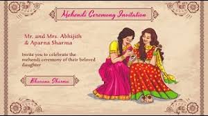 Create your own invitation to download, print or send online for free. Mehendi Ceremony Invitation Video For Whatsapp Mehendi E Card Invitation Inviter Com Youtube