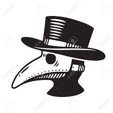 Plague Doctor Head Profile With Bird Mask And Hat Vintage Engraving Style Drawing Black And White Vector Illust Plague Mask Plague Doctor Plague Doctor Mask