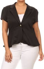 Black Blazer For Women Plus Size 2luv Plus Women S Plus Size Short Sleeve Blazer With Button Closure This Is An Amazon Affiliate Li Plus Size Blazer Women S Plus Size Shorts Blazer Fashion