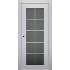 Belldinni 28 In X 80 In Smart Pro Polar White Right Hand Solid Core Wood 10 Lite Frosted Glass Single Prehung Interior Door Prehung Interior Doors Frosted Glass Interior Doors Best Interior Design Websites