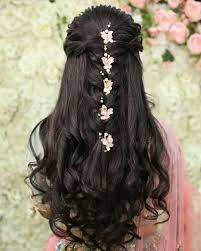Bridal Hairstyle With Floral Accessories Hair Styles Front Hair Styles Open Hairstyles