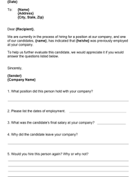 Reference Request Template