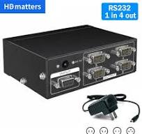 Serial RS232 Splitter Switcher Bi-Direction RS232 Switch Splitter with power
