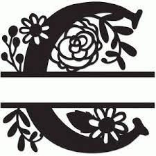 Download Silhouette Design Store Floral Split Monogram C Silhouette Design Cricut Monogram Free Monogram Fonts