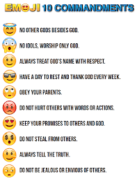 Emojis 10 Commandments Printable 10 Commandments Kids Sunday School Lessons Sunday School Lessons