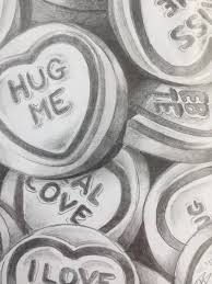 Love Heart Sweets Pencil Drawing Etsy Sweets Art Sweet Drawings Gcse Art Sketchbook