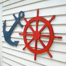 Ships Wheel Sign Nautical Sign Beach Coastal Wall Decor Wall Decor Lake Patio Wall Decor Coastal Wall Decor