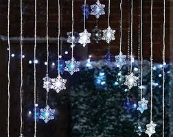 Super Bright Led Curtain Light With 15 Led Snowflakes Blue And White Static Function Size Of Curtain L1 Snowflake Lights Led Curtain Lights Curtain Lights