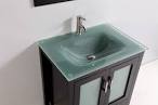 Glass top sink vanity