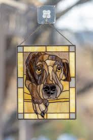 Pet Portrait Stained Glass Decor Christmas Gift Pet Memorial Etsy Stained Glass Decor Custom Stained Glass Dog Stencil