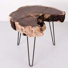 Wood Slice Table Live Edge Side Table Tree Slice Minimalist Etsy Side Table Side Table Wood Tree Stump Table